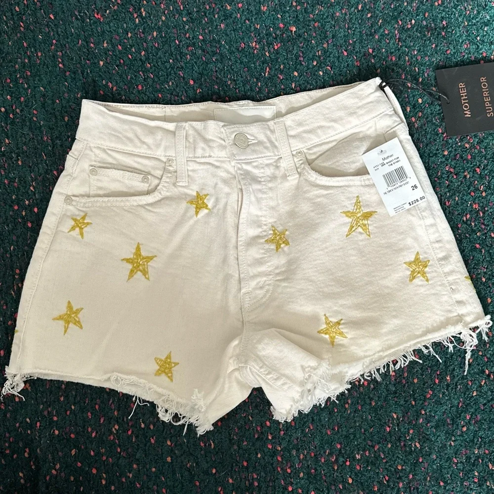 MOTHER Tomcat Kick Fray Shorts Shoot For The Stars 26 NWT Rare SOLD OUT - Picture 13 of 14